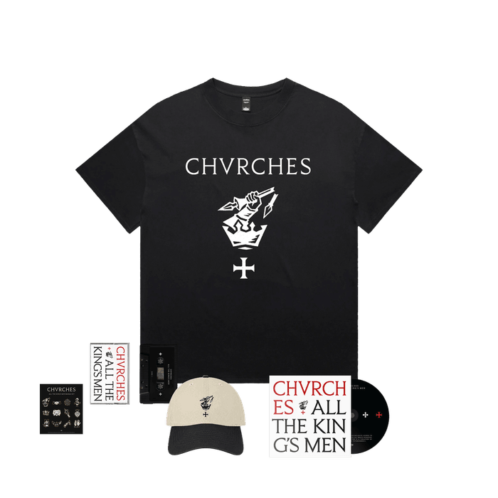 Bundle - CHVRCHES - Deluxe CD Bundle - All the King's Men CD, Choose Your Tee, Tape, Hat, Badge Set