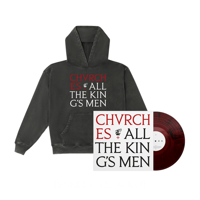 Bundle - CHVRCHES - All The King's Men Signed Ruby Black Wave LP + Hoodie Fanpack