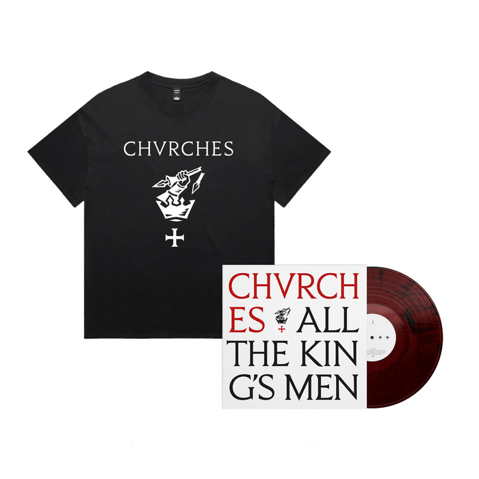 Bundle - CHVRCHES - All The King's Men Signed Ruby Black Wave LP + Tee Fanpack